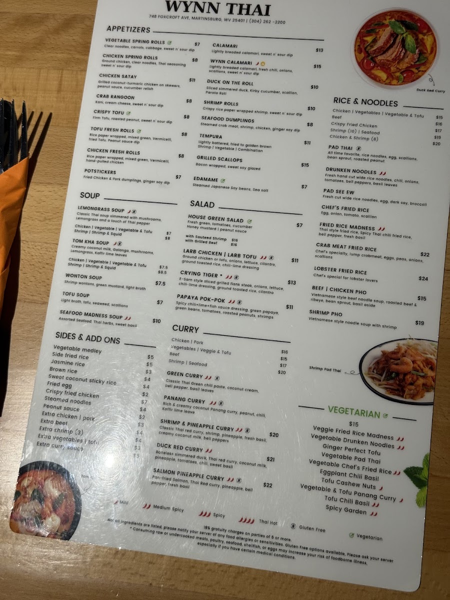 Wynn Thai Restaurant & Bar Menu - Image 4